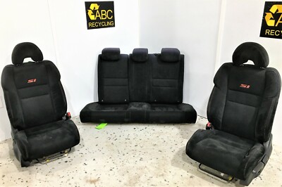 2006-2011 HONDA CIVIC SI COUPE FRONT REAR SEAT SET BLACK MANUAL CLOTH OEM 