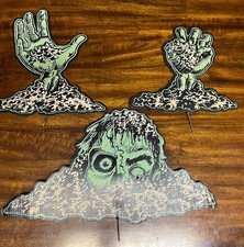 vintage 3 piece halloween zombie yard signs decorations