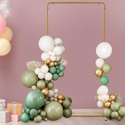 Wedding Arch Backdrop Stand for Ceremony Square Gold Balloon Arches Stand 6.6FT