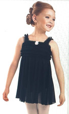 Little Stars Leotard Leo Dress Skirt Tank Ruffle Black New Toddler Girl XS 2 3