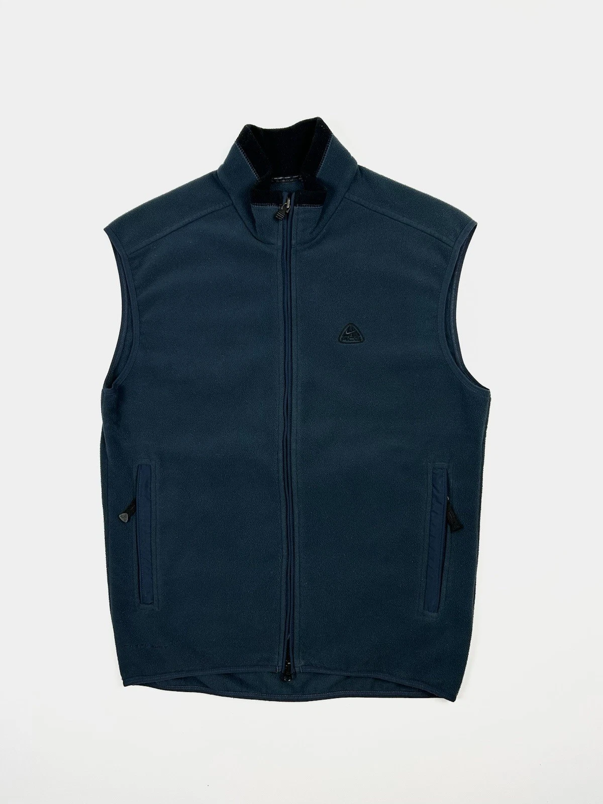 Vintage Nike ACG Men’s Fleece Vest Zip Up Outdoor Hiking Blue Dark Size M 90s