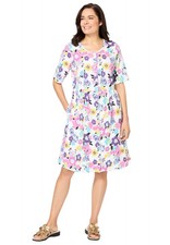 Woman Within Plus Size Button-Front Short Essential Dress