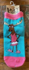 NWT LAZY One I Don't Moose Around Anti Skid Socks Novelty Women's Sock Size 9-11