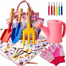 Kids Gardening Set - Gardening Tools for Kids includes Watering Can, Shovel, Rak