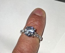 WOMANS REAL Solid 925 Sterling Silver Ring CZ Band