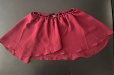 BLOCH 8-10 Burgundy Pullup Sheer Dance Skirt Slit Girls 8 10