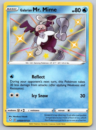 Galarian Mr. Mime Shiny Rare Shining Fates Shiny Vault SV020/SV122 NM
