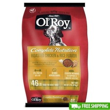 Complete Nutrition Dry Dog Food Chicken Rice Flavor Kibble All Breeds 46lb New 0.89 per pound