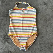 Crewcuts One Piece Swimsuit Kids Youth Girls size 14 Rainbow Stripe J. Crew