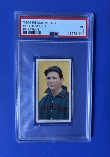 Bob Bescher [Portrait] 1909 T206 Piedmont 350 card