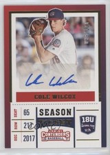 2017 Elite Extra Edition USA Baseball 18U Tickets Gold /100 Cole Wilcox Auto a3i