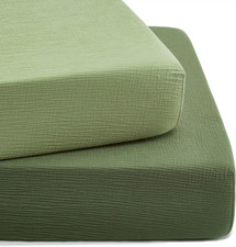 2 Pack Muslin Crib Sheet for Boys and Girls - 100 Cotton Fitted Crib Sheet for