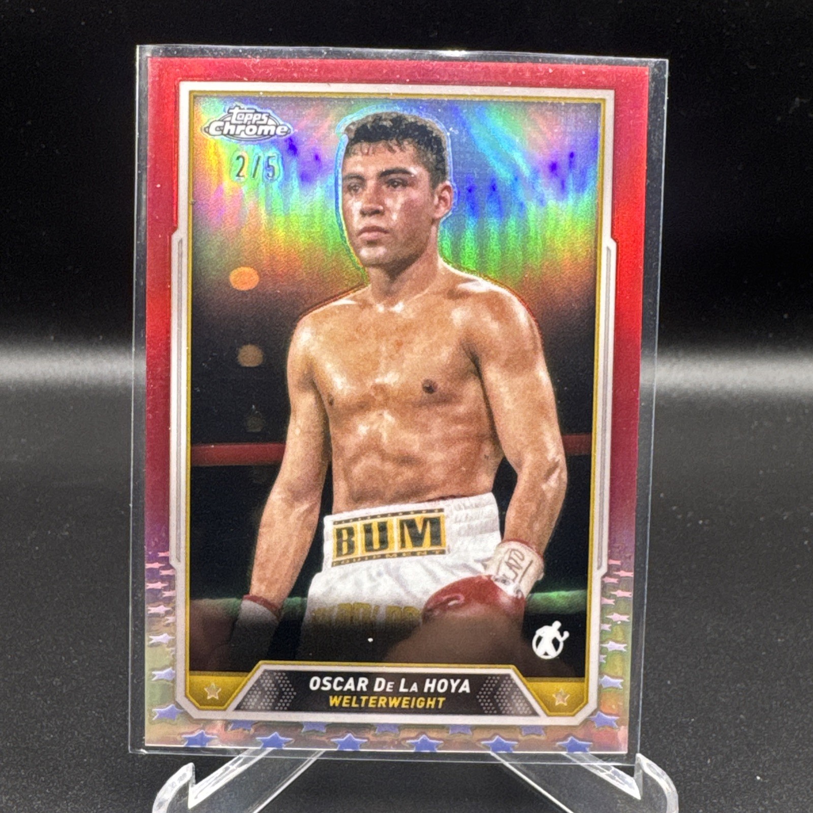 Oscar de La Hoya SP Red Refractor /5 2024 Topps Chrome Boxing #32