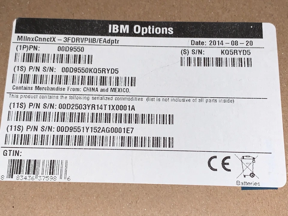 IBM Options 00D9550 IBM Mellanox CoonectX 3 FDR VPI IB/E Adapter for System X - Image 2 of 4