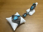 Harry B. Yazzie Vintage Sterling Silver Turquoise  Cuff Signed HBY Ring Bracelet