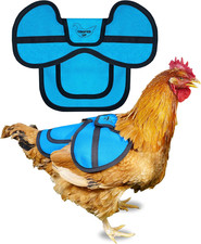 Canvas Chicken Saddle for Hens with Larger Wing Cover  Adjustable Straps - Blue