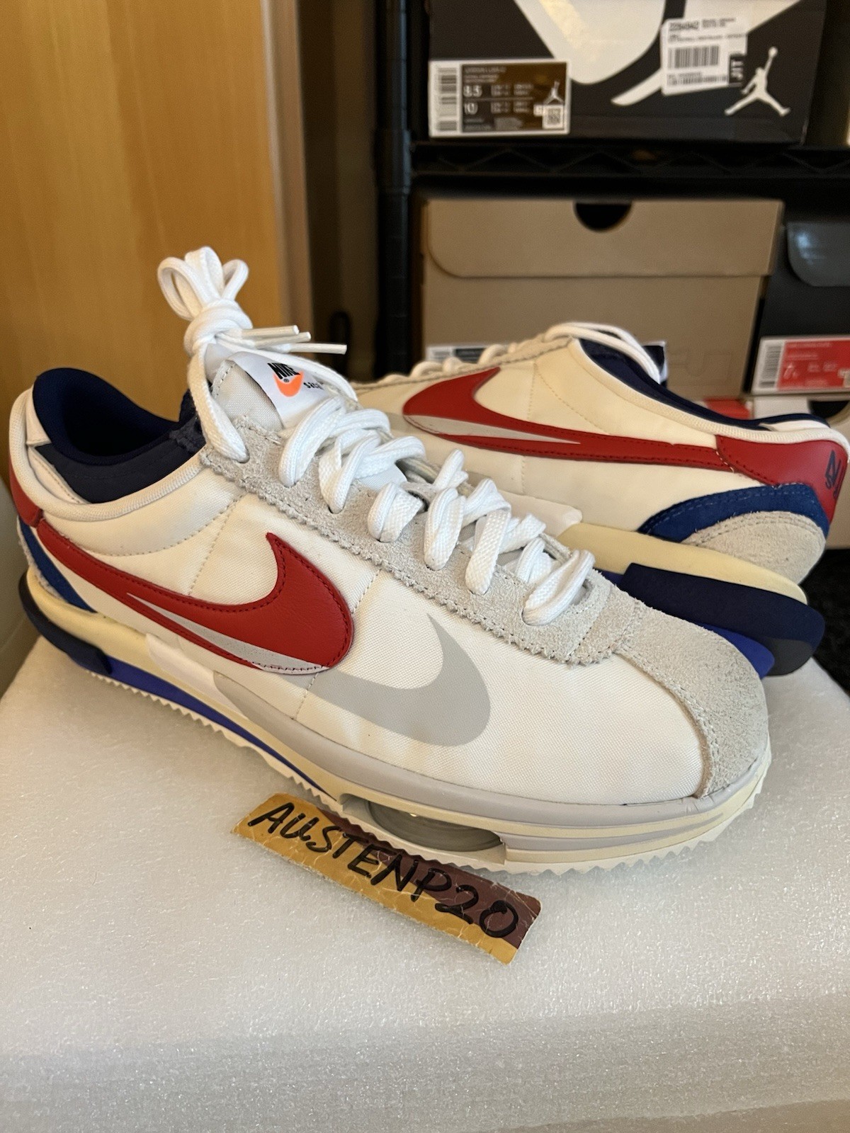 SACAI X NIKE NUOVE NIKE CORTEZ SP x SACAI bianche ROSSE BLU DA UOMO 11 DQ0581 100 1972 Forrest gump