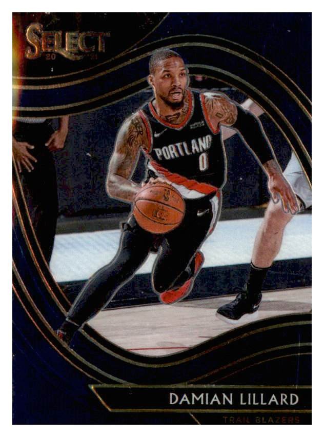 2020-21 Panini Select #248 Damian Lillard Blue
