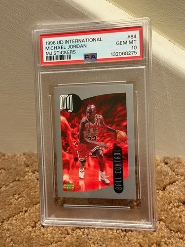 1998 UD International Michael Jordan PSA 10 #84 Stickers Card LOW POP 10 *