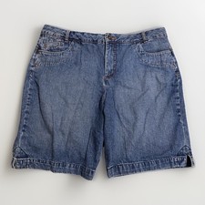 Faded Glory Denim Bermuda Broke In Womens 14 Blue Shorts 36x9