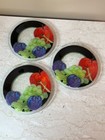 3 "PEGGY KARR"  SIGNED 8" FRUIT PLATES FUSED ART GLASS  *APPLE-GRAPES-PLUMS *Exc — photo 3