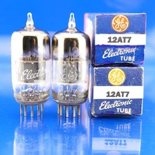Two Excellent GE 12AT7 Tubes Match Construction Test[%]: 94/92 94/96 TV-7