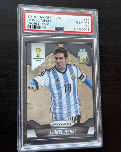 LIONEL MESSI 2014 PANINI PRIZM #12 FIFA WORLD CUP CARD PSA 10 GEM ARGENTINA