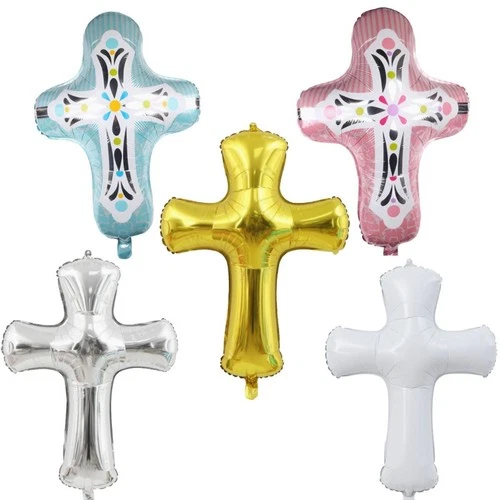 30" Cross Foil Balloon First Communion Decoration Religious Christening Baptism