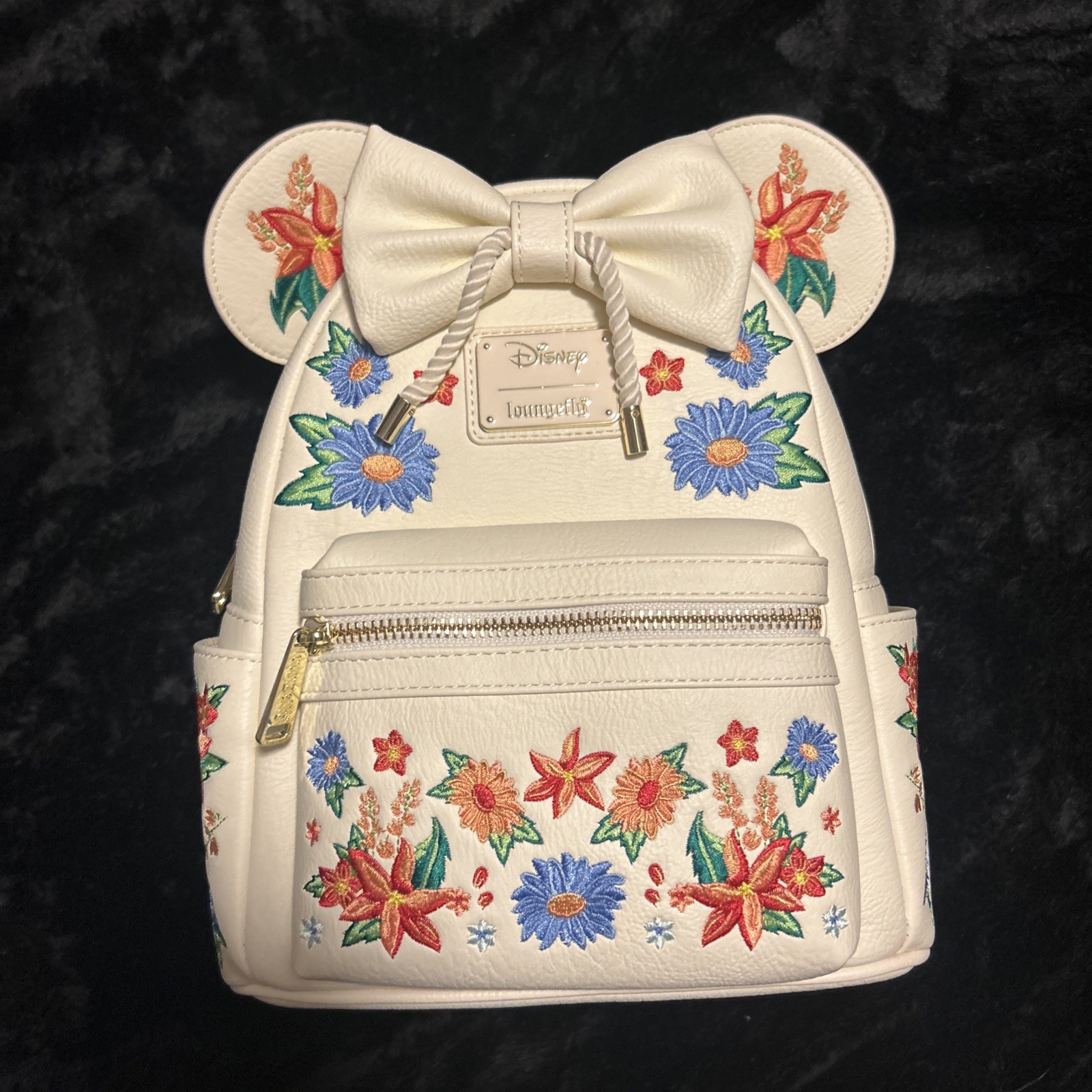 Disney Loungefly Minnie Mouse Floral Embroidered