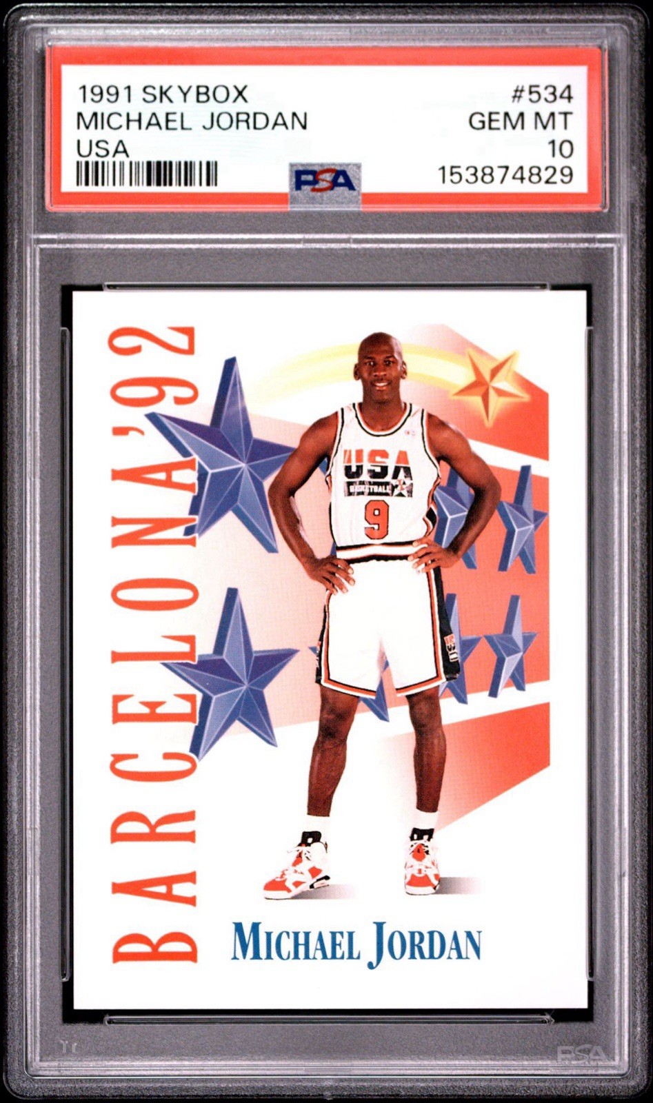 1991 Skybox Michael Jordan USA #534 PSA 10