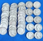 Roll Washington Silver Quarters - 30's-40's Mix