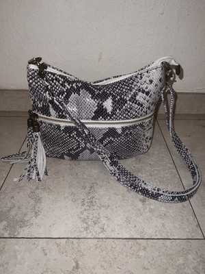 Genuine Leather Borse In Pelle Schlangenmuster Tasche Schultertasche Leder Neu