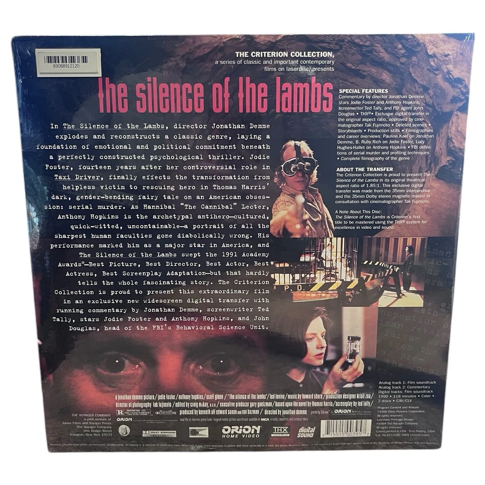 The Silence of the Lambs Criterion Collection Laserdisc Juego de 2 discos Gatefold NUEVO Foto 2 de 2