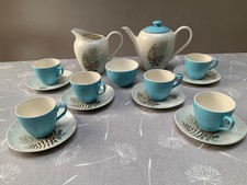 6 Serving Vintage J&G Meakin Tea Set Rock Fern Pattern 1960s Retro Prop