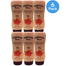 Hawaiian Tropic Sheer Touch Sunscreen Lotion SPF 15 8 oz 6 Pack Exp 07/2027