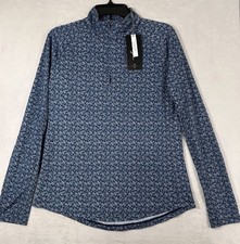 Lady Hagen Medium Golf Shirt Blue 1/4 Zip Top Suncover Long Sleeve Womens NEW