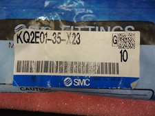 KQ2E01-35-X23 SMC Fitting, bulkhead union, 1/4 NPT, for 1/8" tube Brand New!