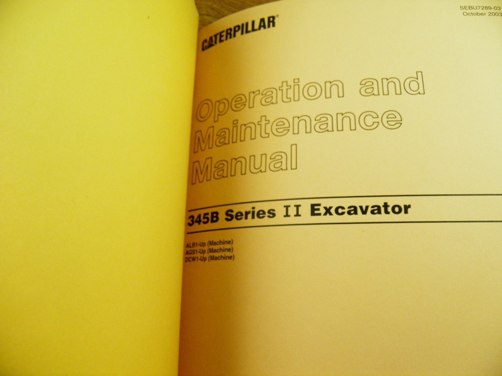 CAT Caterpillar 345B 345B L II Service Manual  AMA ALD AMD AKJ AMN ALB AMJ DCW