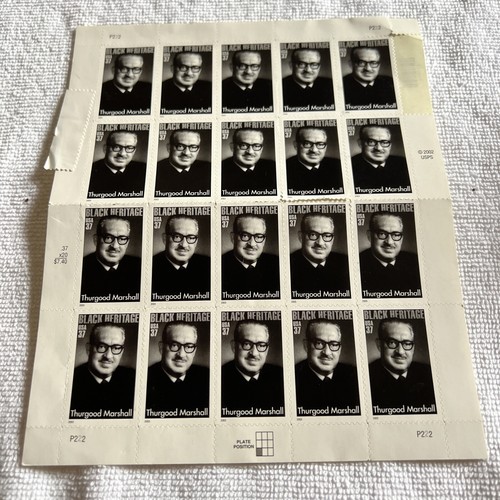 2003 Black Heritage Thurgood Marshall .37 Stamp sheet of 20 - Picture 7 of 7