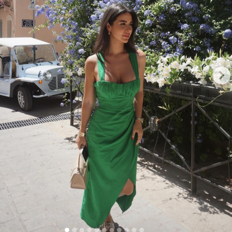 NWT ZARA Ruched Linen/Viscose Blend Midi Dress Green 8049/729 Sizes XS, S,  M, L | eBay