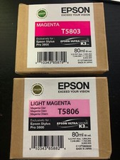 Lot of 2 Epson Ink Cartridge New - Magenta  Light Magenta