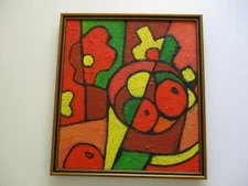 20 INCH GERALD ROWLES PAINTING EXPRESSIONIST ABSTRACT MODERNIST  CUBIST CUBISM