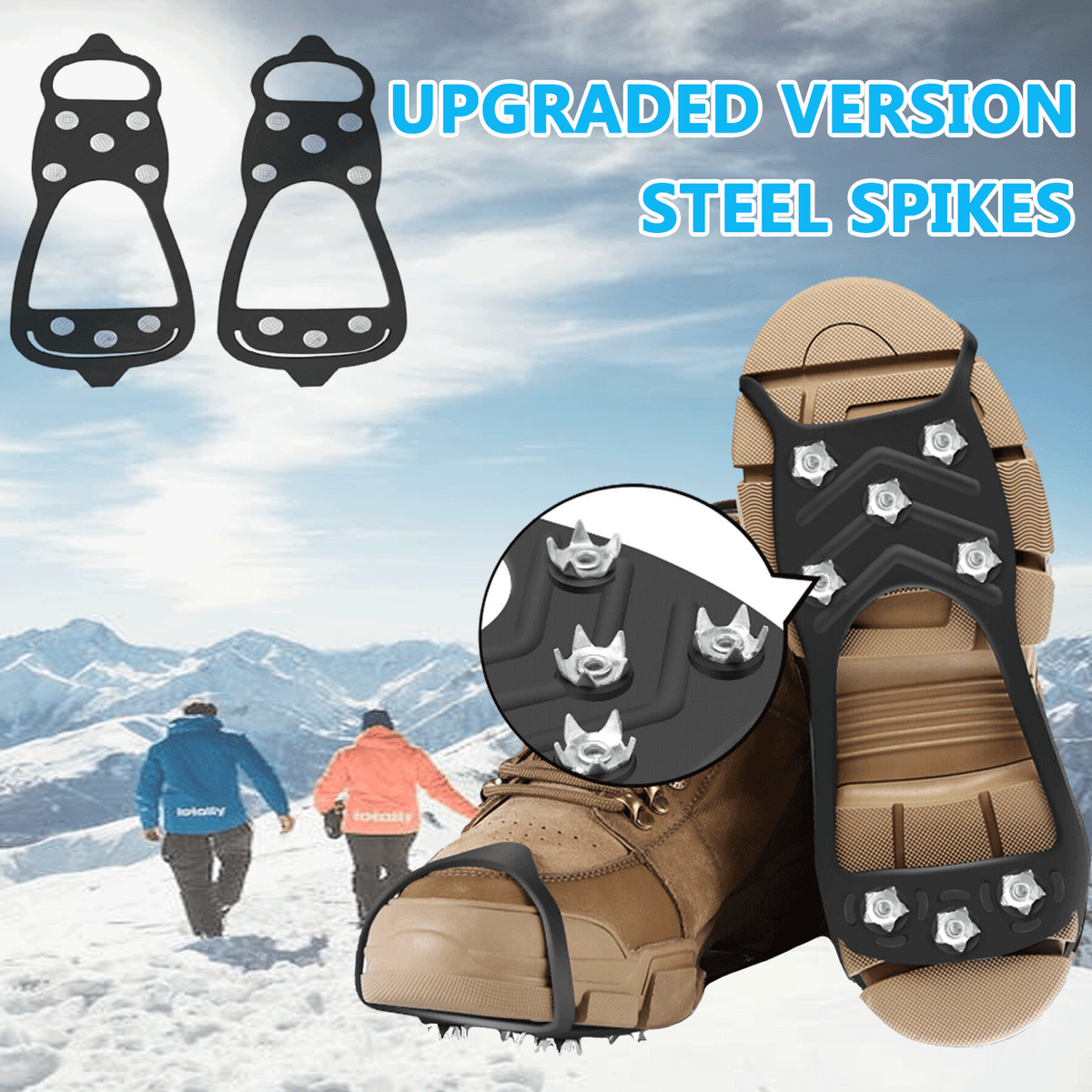 Winter Anti-Slip Crampons Snow Ice Cleats For Men Women Boot Shoes Covers  Hiking