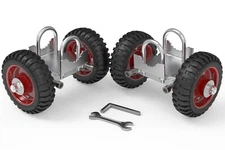 Blütezeit Rolling Gate Wheel 6" Heavy Duty Rubber Carrier w/ Hardware Kit 2pcs