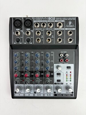 Behringer Xenyx 802 8-Input 2-Bus Mixer, No Power Supply (UNTESTED)