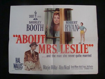 - ABOUT MRS LESLIE movie poster SHIRLEY BOOTH ROBERT RYAN 1/2sheet 1954