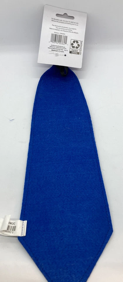 Muñeco de Nieve Navidad Azul Brillo Vacaciones Navidad Cuello Fieltro Corbata Nuevo Foto 3 de 3