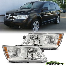 Pair For 2009-2015 Dodge Journey Chrome Headlights Replacement Left&Right 09-15