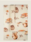 Natural Woodland Animals Print Bath / Hand Towel 100% COTTON *FREE & FAST POST*