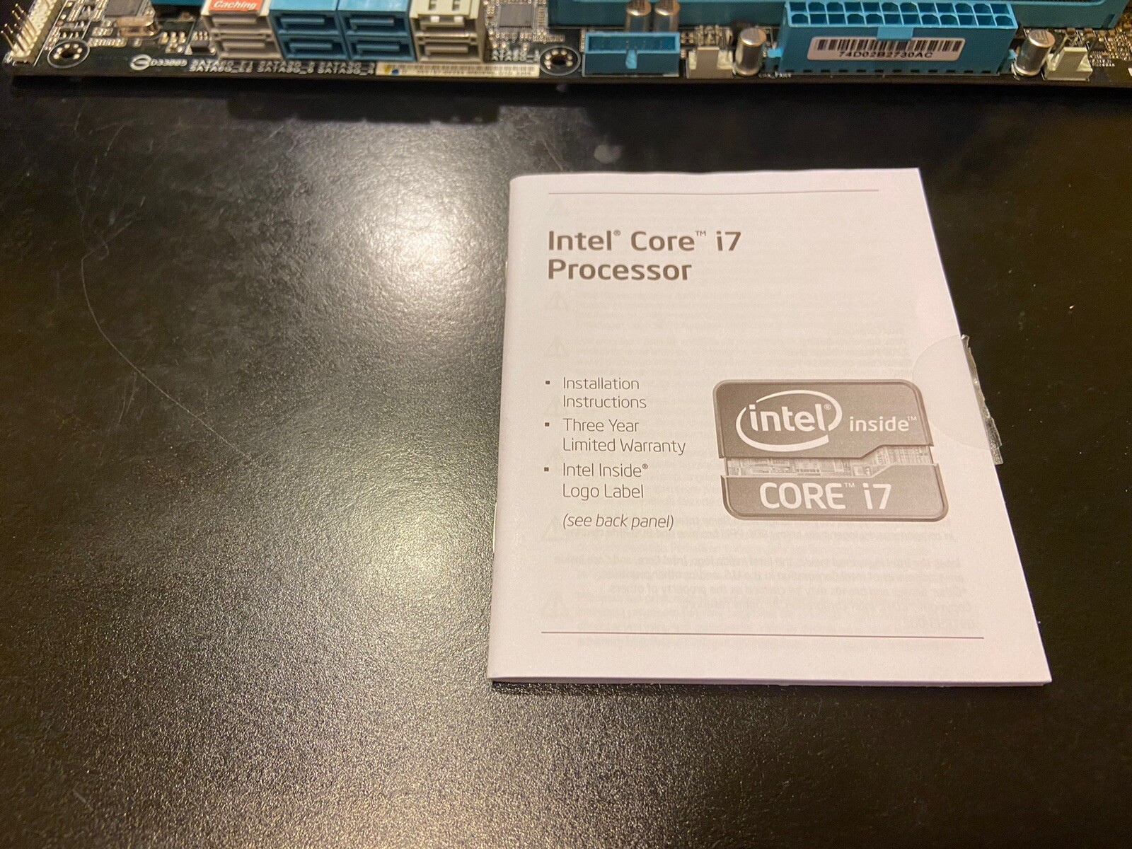 Computer parts lot. Motherboard, Cooling Fan, Power Source, Processor ...